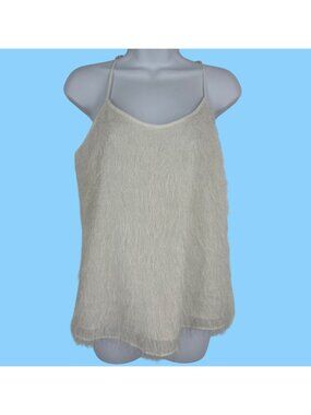 J Crew Factory Eyelash Cream White Racerback Tank Top Women's Size 4